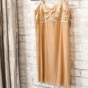 La Perla | SETA Vintage Plisse Brazilian Slip & Thong | Gold | Size 3 or Med